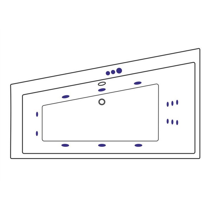 картинка Ванна EXCELLENT Sfera Slim 170x100 левая SMART хром 