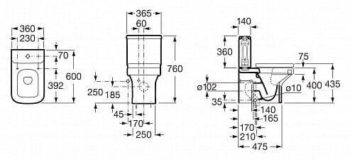 картинка Унитаз-компакт Roca Dama-N 34278W000 с микролифтом 