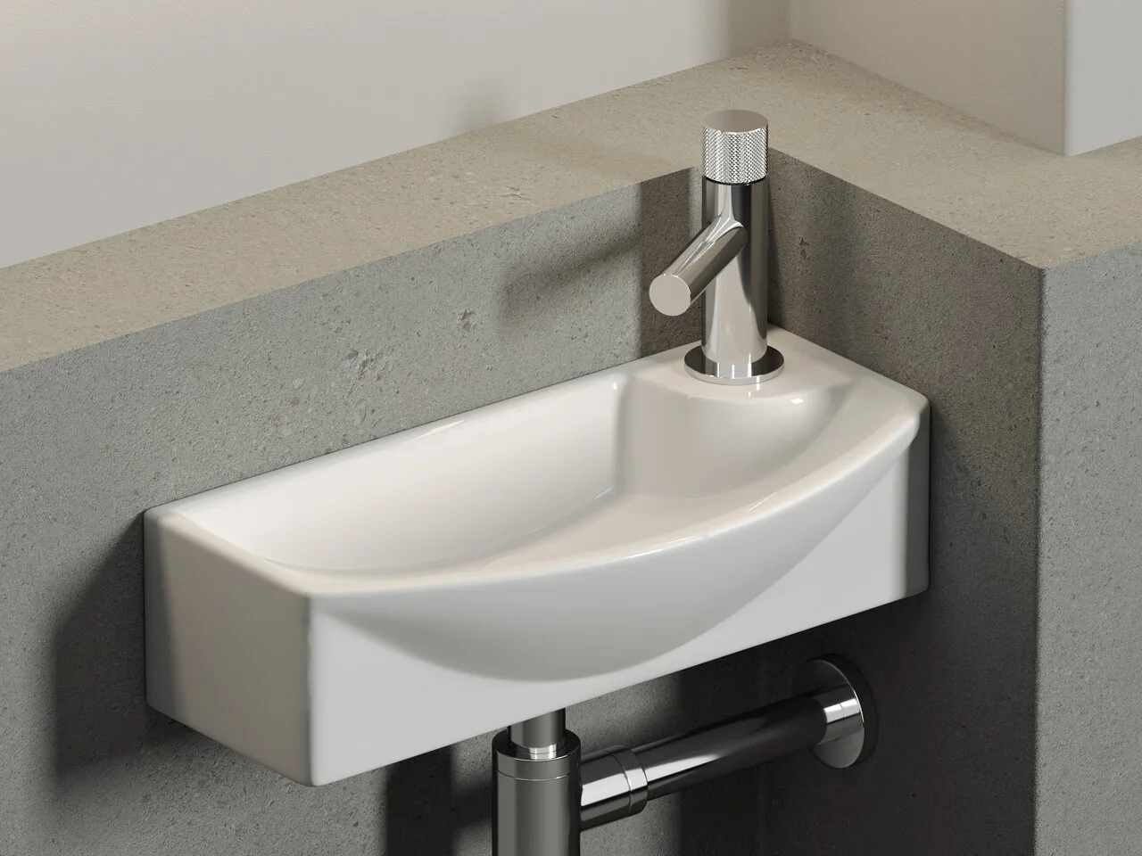 картинка Подвесная раковина Ceramicanova Element CN6038L цвет белый 45.5х22 см 
