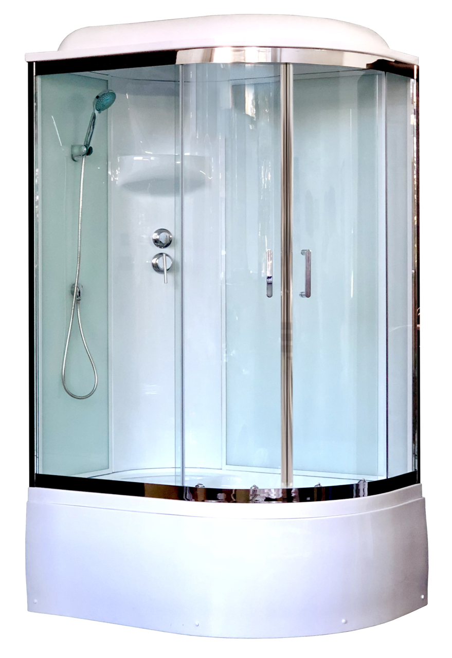 картинка Душевая кабина Royal Bath 8120BK6-WT-CH (белое/прозрачное) левая 120x80x217 