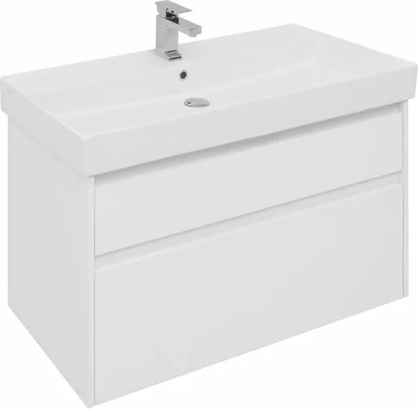 фото Тумба с раковиной Aquanet Nova Lite 100 белый (2 ящика) арт. 00245252 