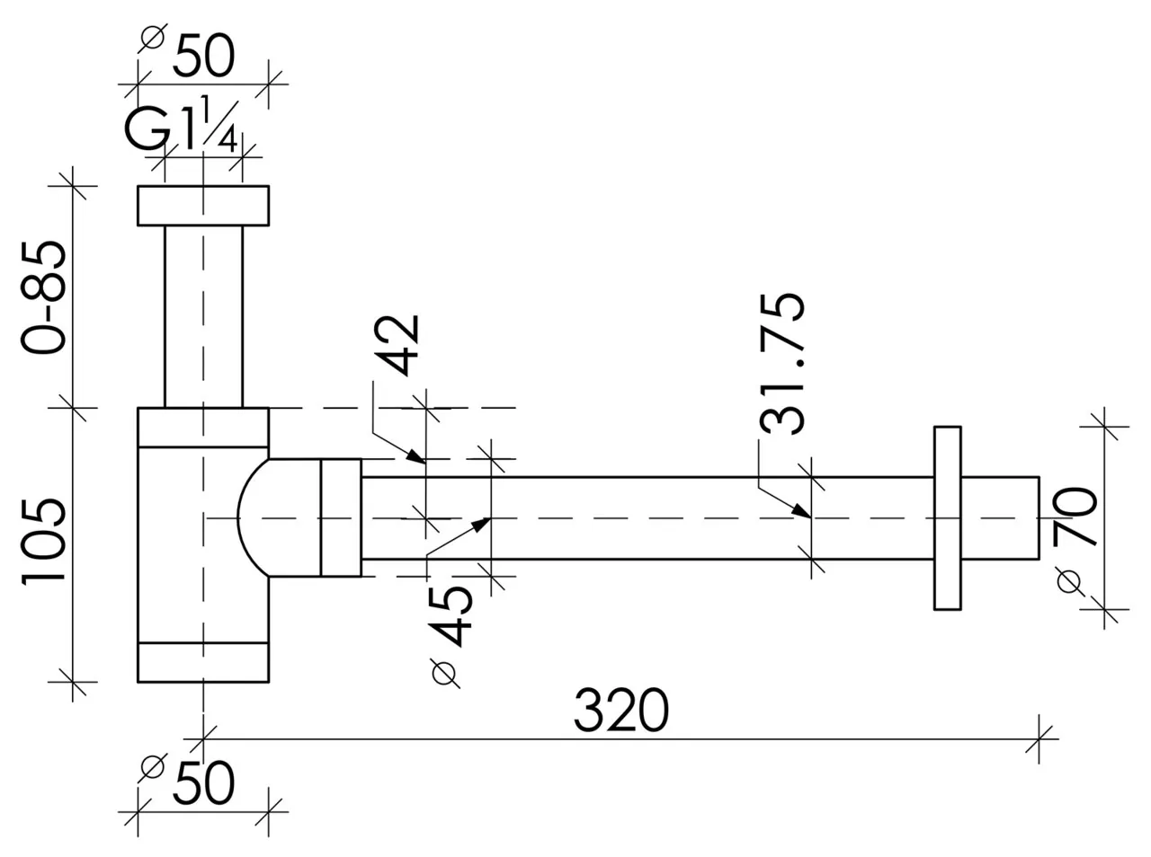 картинка Сифон для раковины Ceramicanova 70001MB цвет черный матовый 