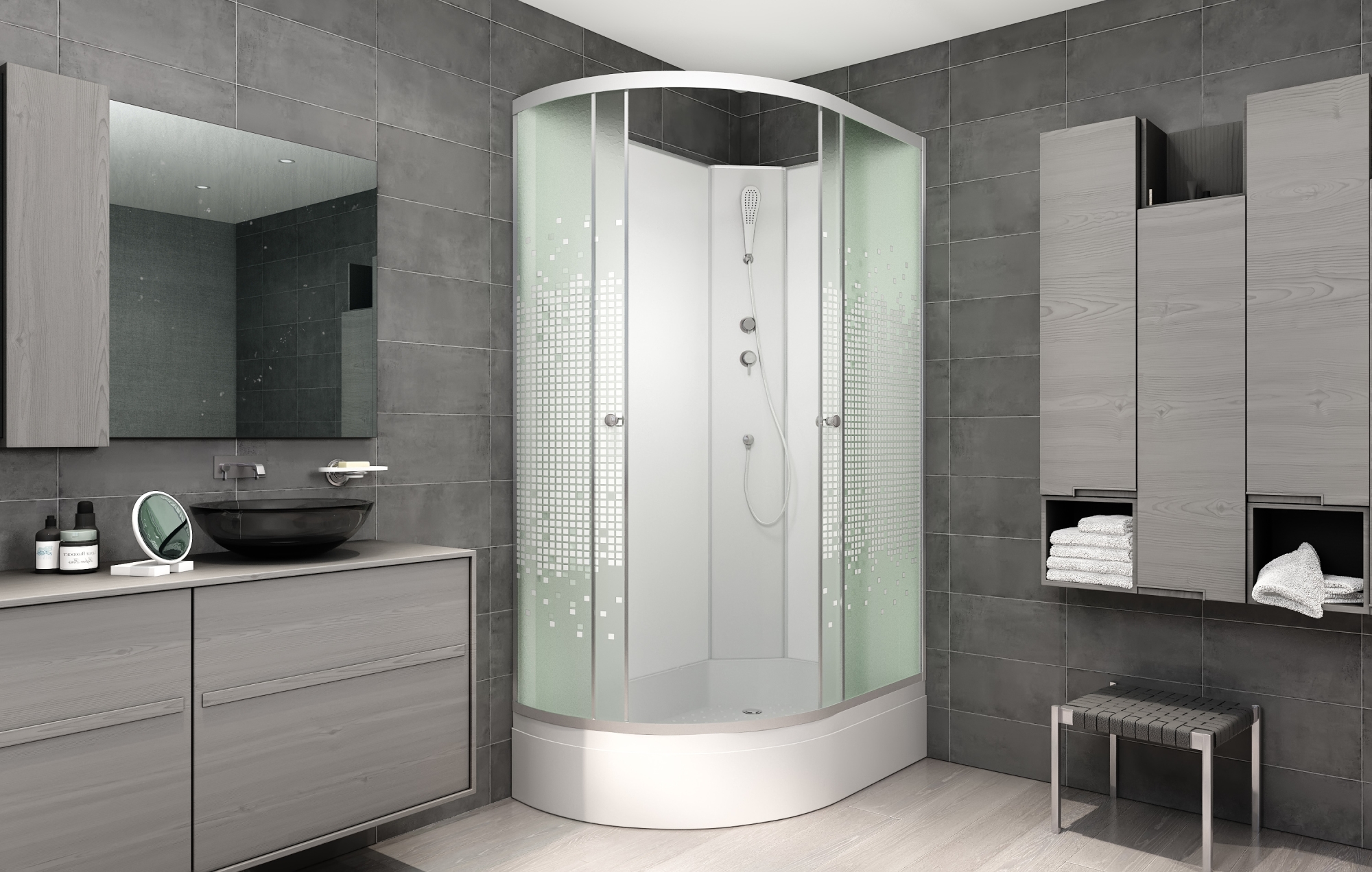картинка Душевая кабина AvaCan L 720 R N без крыши 
