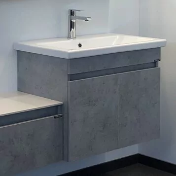 фото Тумба с раковиной Comforty Осло 70 бетон светлый подвесная 