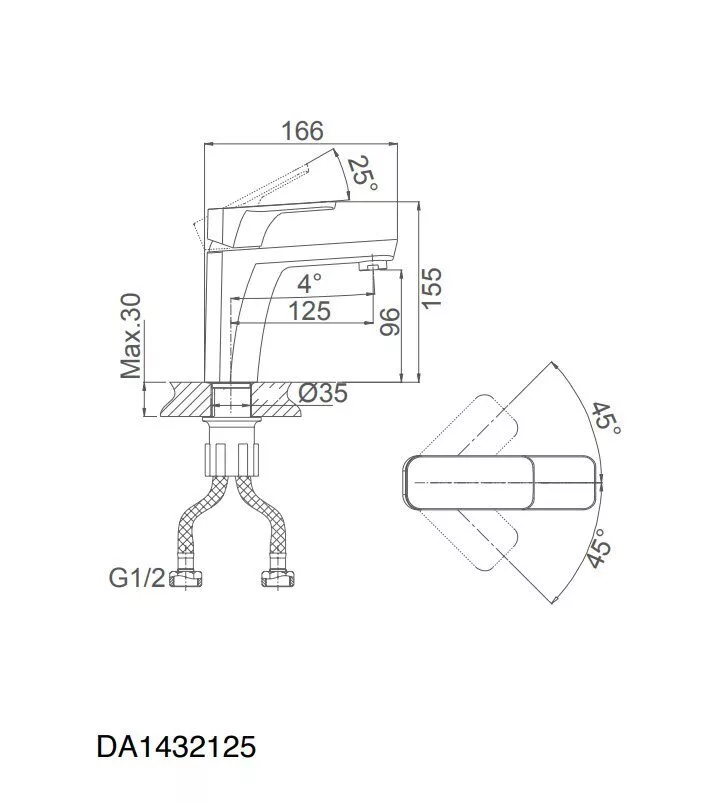 картинка Смеситель для раковины D&K Berlin.Technische DA1432125 черный матовый 