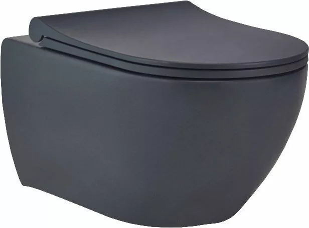 картинка Унитаз подвесной beWash Bogen с микролифтом черный матовый 