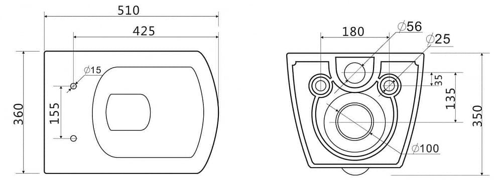 картинка Чаша для унитаза подвесного BelBagno Carina BB514CHR