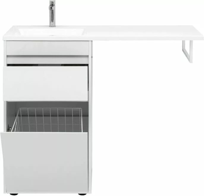 фото Тумба с раковиной Aquanet Токио 110 L белый (напольная, 1 ящик) арт. 00239298 