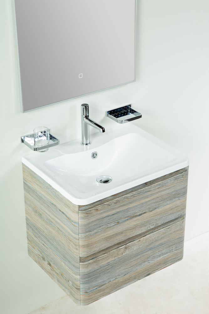 фото Тумба с раковиной подвесная BelBagno ALBANO 60 Pino Scania, раковина белая 