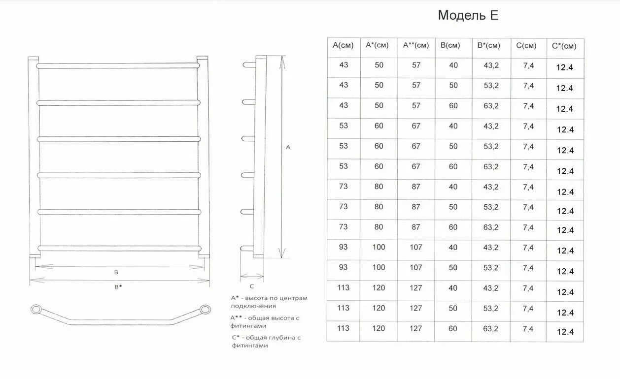 картинка Полотенцесушитель Двин E 80/60 1"-1/2" Универсальный К3, Золотой хром (4627085988465) 