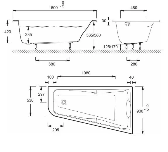 картинка Акриловая ванна Jacob Delafon Odeon Up 160x90 R 