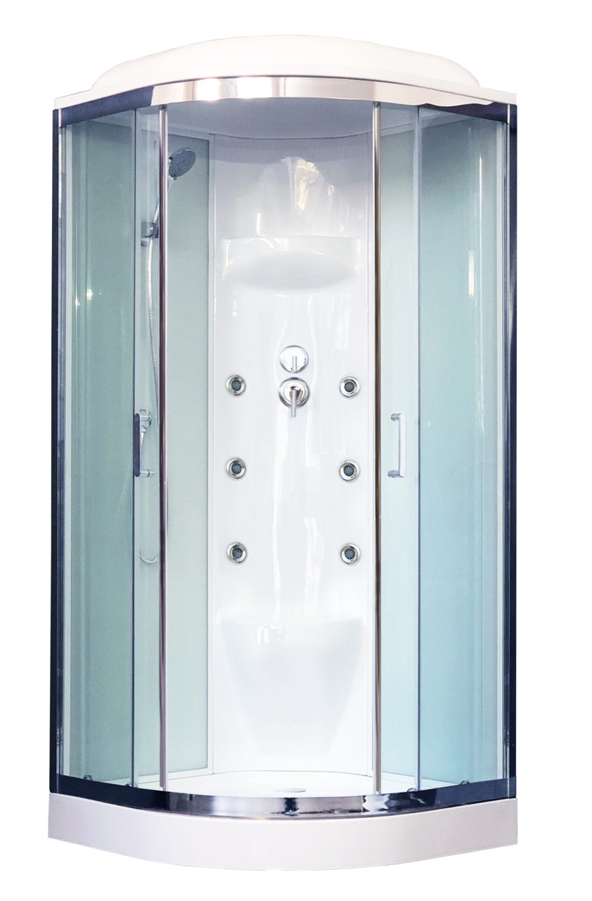 картинка Душевая кабина Royal Bath 100HK7-WT-CH (белое/прозрачное) 100x100x217 