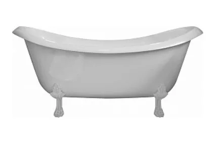 картинка Мраморная ванна AquaStone Лиона, ножки белые 