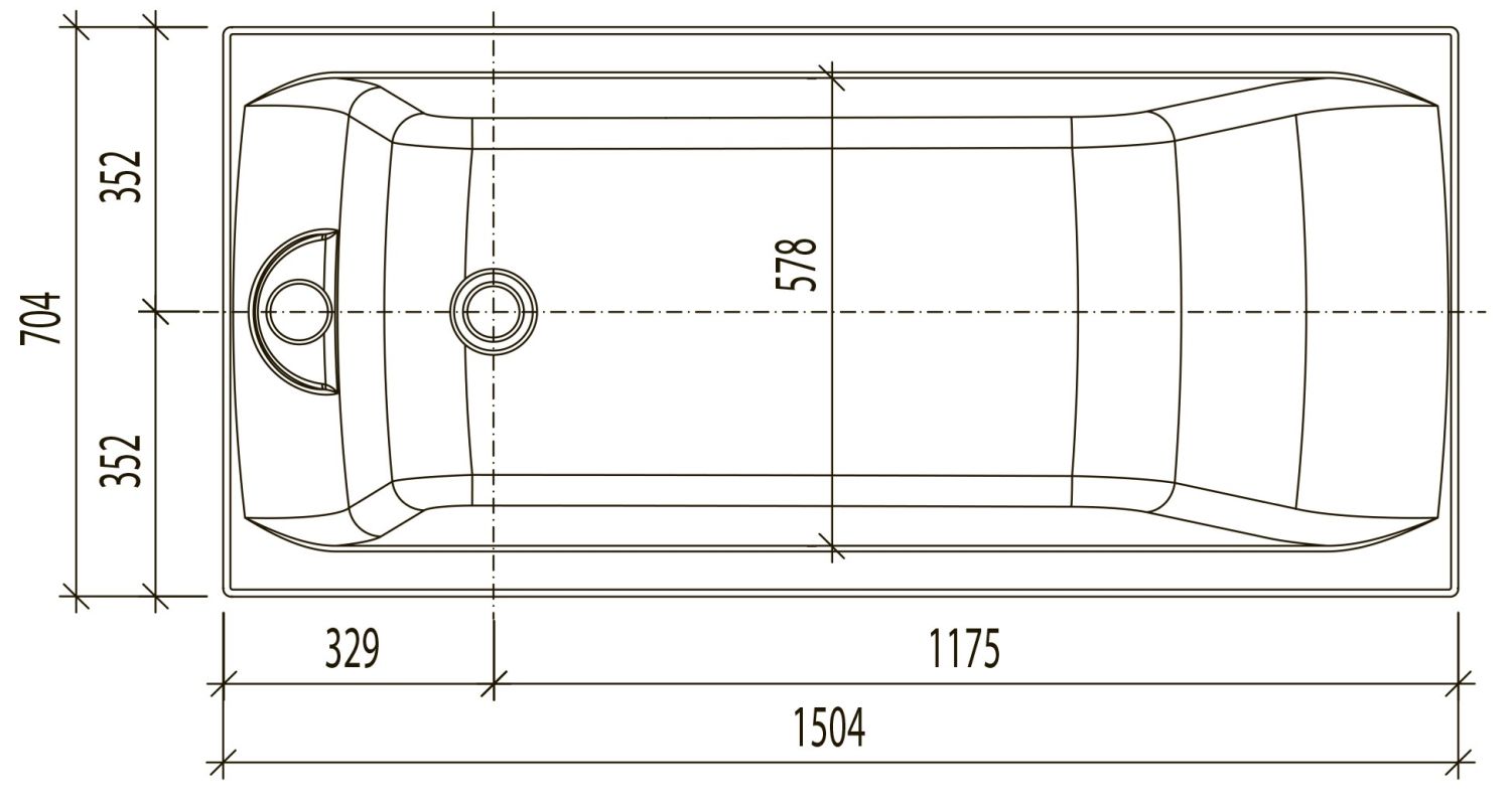 картинка Акриловая ванна Eurolux QWATRY 170x70 с каркасом и экраном 