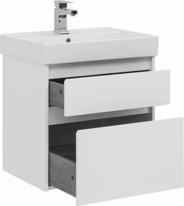 фото Тумба с раковиной Aquanet Nova Lite 60 белый (2 ящика) арт. 00245240 