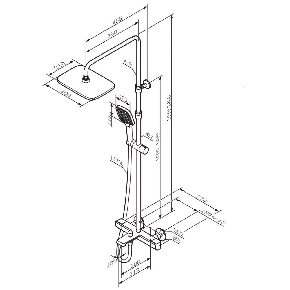 картинка Душевая система с термостатом AM.PM Func F078F522 