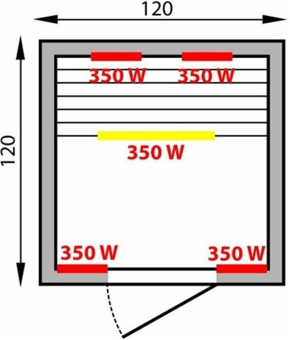 картинка Инфракрасная кабина (сауна) Mountfield Grenada 2 (120x120) 