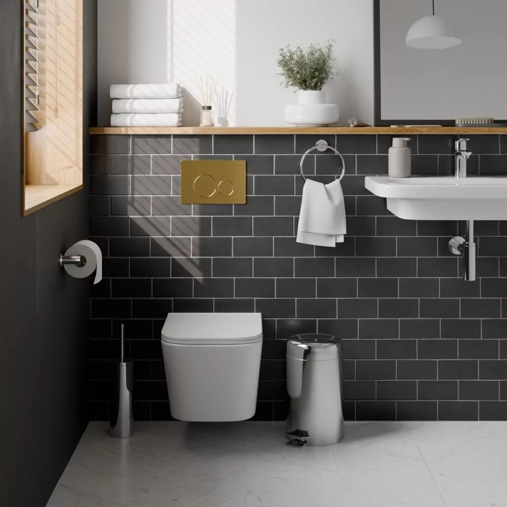 картинка Комплект 3 в 1 IBERICA BLANCA инсталляция с унитазом TOLEDO ALTO IB.TLA.234.1B1 клавишей шампань-золото глянцевый INOX-O IB.B081.006.002 