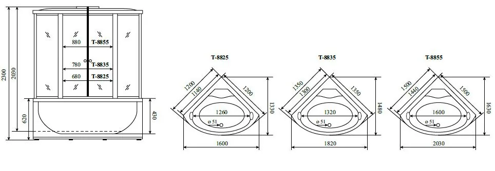 картинка Душевая кабина Timo Comfort T-8855 F 