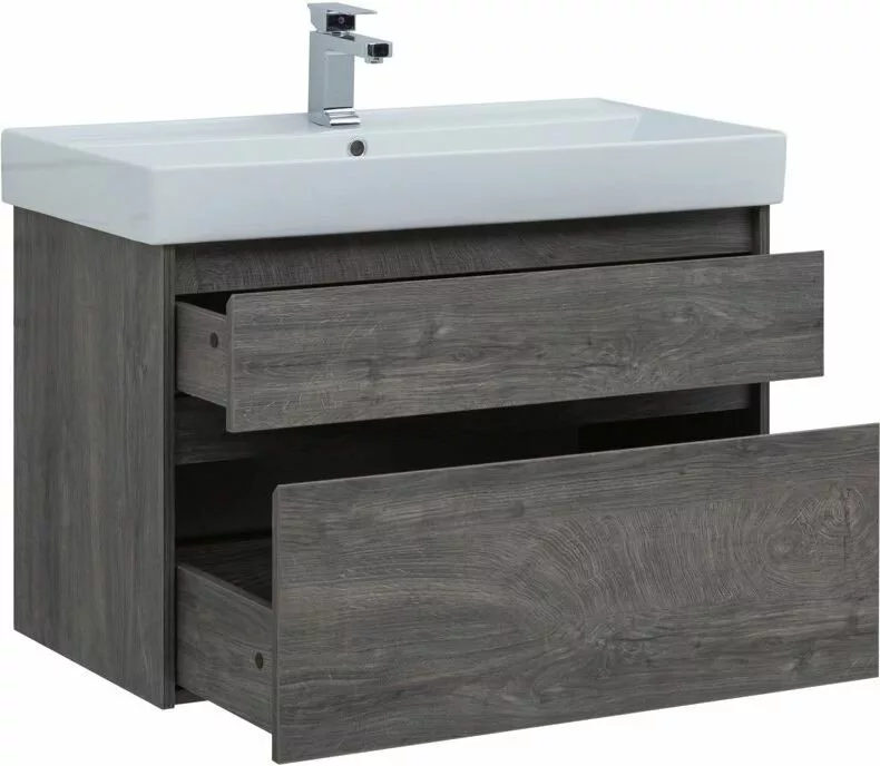 фото Тумба с раковиной Aquanet Nova Lite 90 дуб рошелье (2 ящика) арт. 00245249 