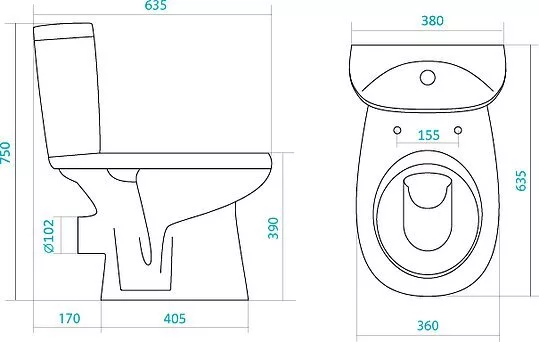 картинка Унитаз-компакт Santek Анимо 1WH110035 