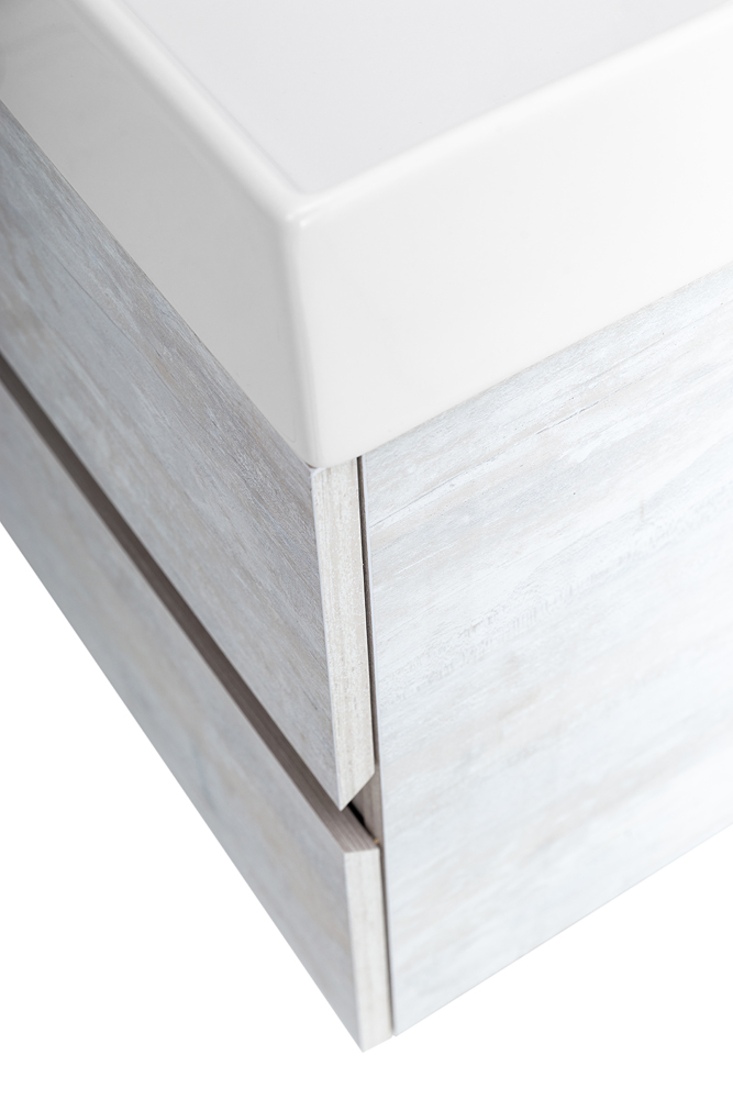 фото Тумба с раковиной подвесная Cezares MOLVENO 46 60 Legno Bianco, раковина белая 