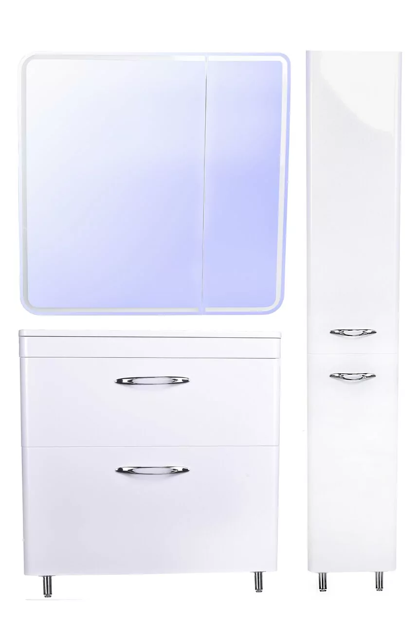 фото Тумба напольная Style Line Каре 80 2 ящика Люкс белая PLUS 