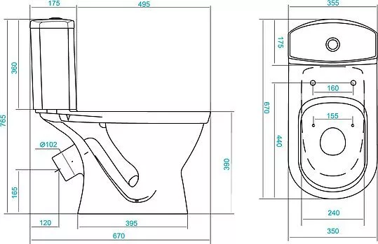 картинка Унитаз-компакт Santek Алькор 1WH302196 