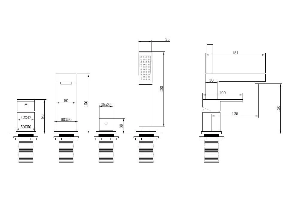 картинка Смеситель ABBER Daheim AF8213 на борт ванны, хром 