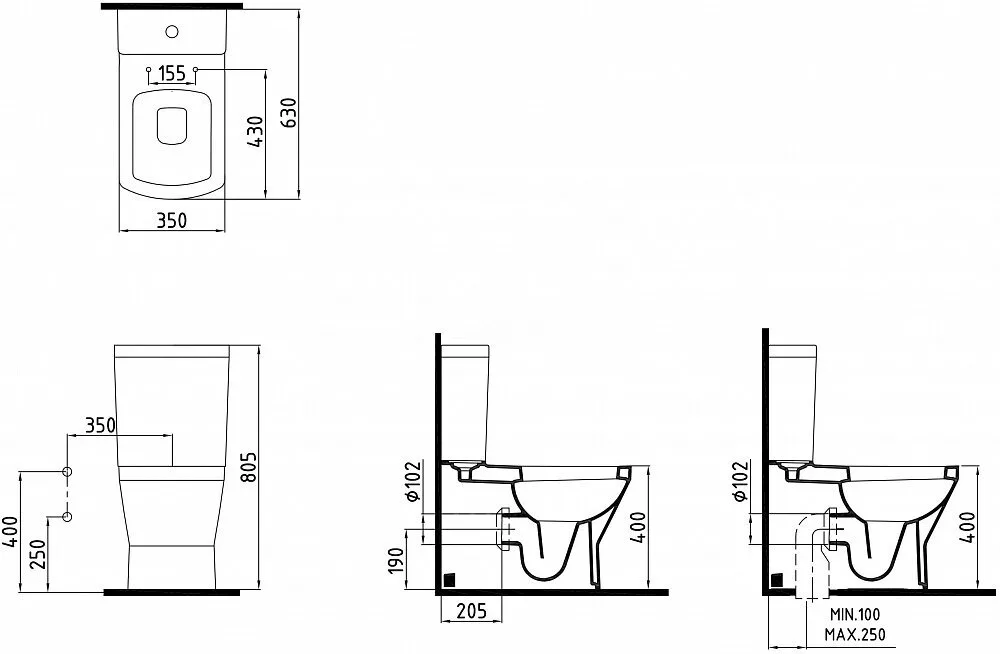 картинка Унитаз-компакт Bien Neptun с функцией биде и встроенным смесителем 