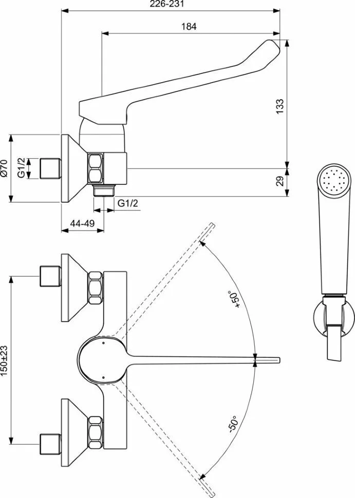 картинка Смеситель Ideal Standard  BASE B5117AA для душа 