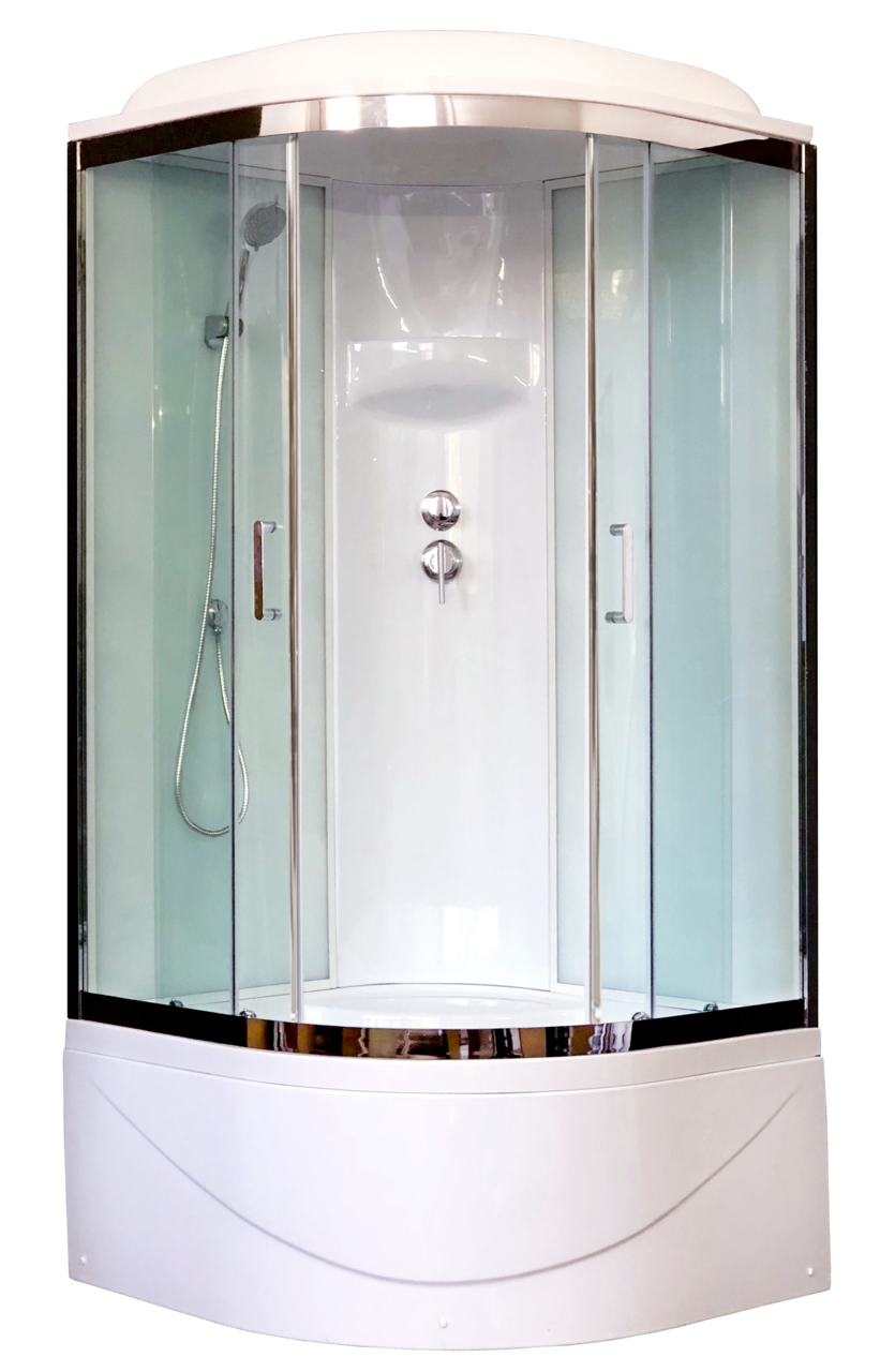 картинка Душевая кабина Royal Bath 100BK6-WT-CH (белое/прозрачное) 100x100x217 