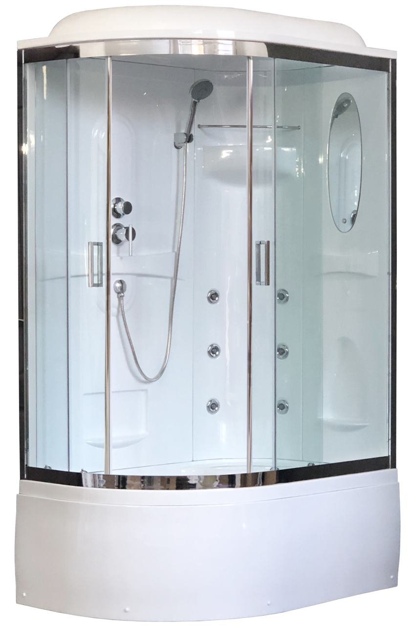 картинка Душевая кабина Royal Bath 8120BK2-T-CH (прозрачное) правая 120x80x217 