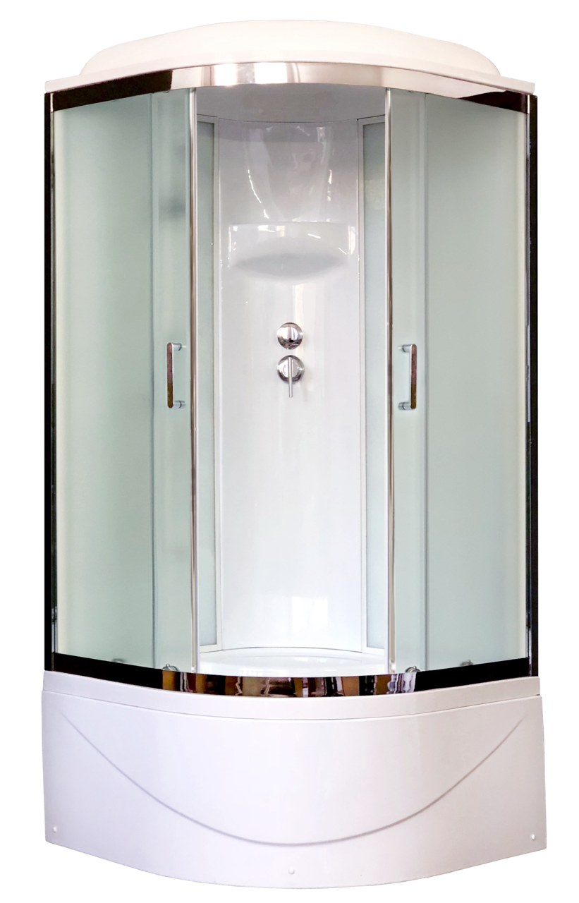 картинка Душевая кабина Royal Bath 100BK6-WC-CH (белое/матовое) 100x100x217 