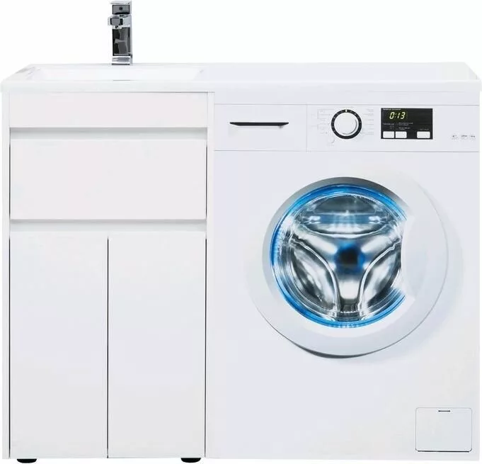 фото Тумба с раковиной Aquanet Токио 110 L белый (напольная, 1 ящик, 2 дверцы) арт. 00239204 