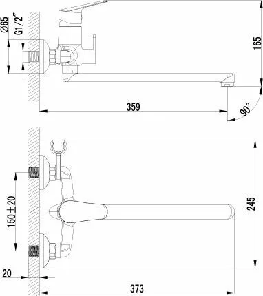 картинка Смеситель для ванны Lemark Partner LM6551C 