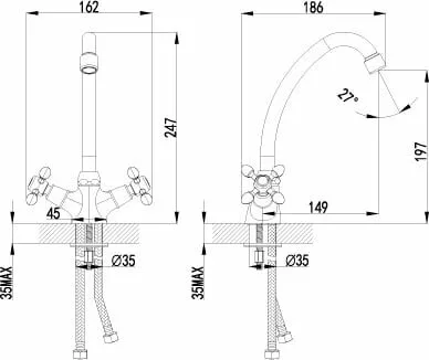 картинка Смеситель для кухонной мойки Lemark Vista LM7604C 