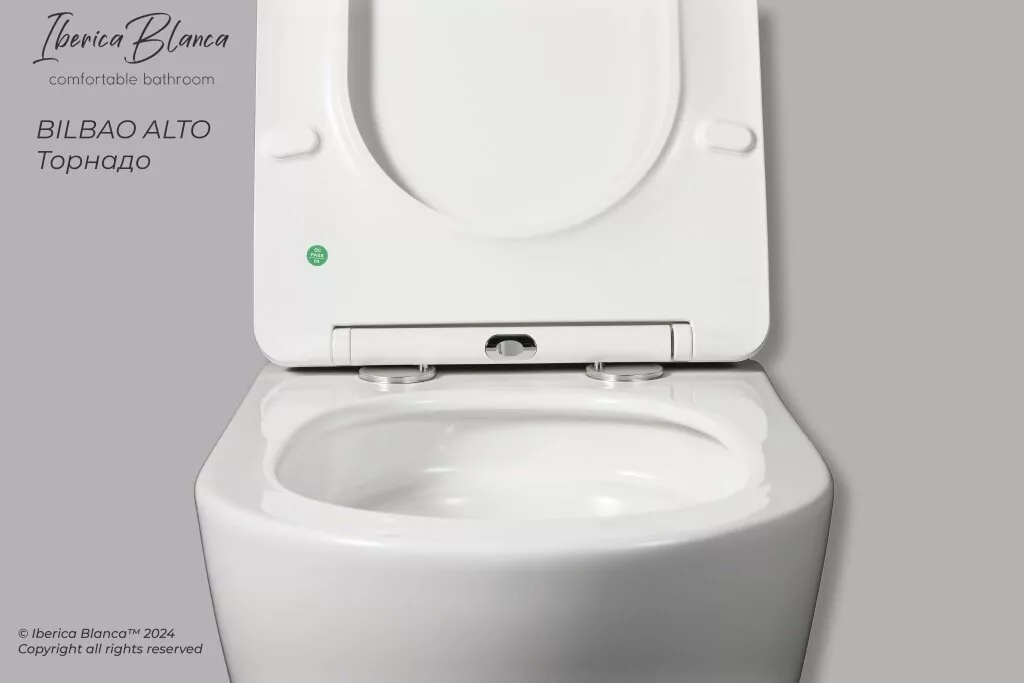 картинка Комплект 3 в 1 IBERICA BLANCA инсталляция с унитазом BILBAO ALTO IB.BLA.234.1B1 клавишей вороненая сталь INOX-C IB.B011.008.000 