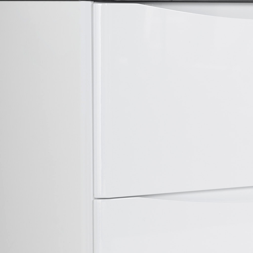 фото Тумба с раковиной напольная BelBagno ACQUA 100 Bianco Lucido, раковина чёрная 