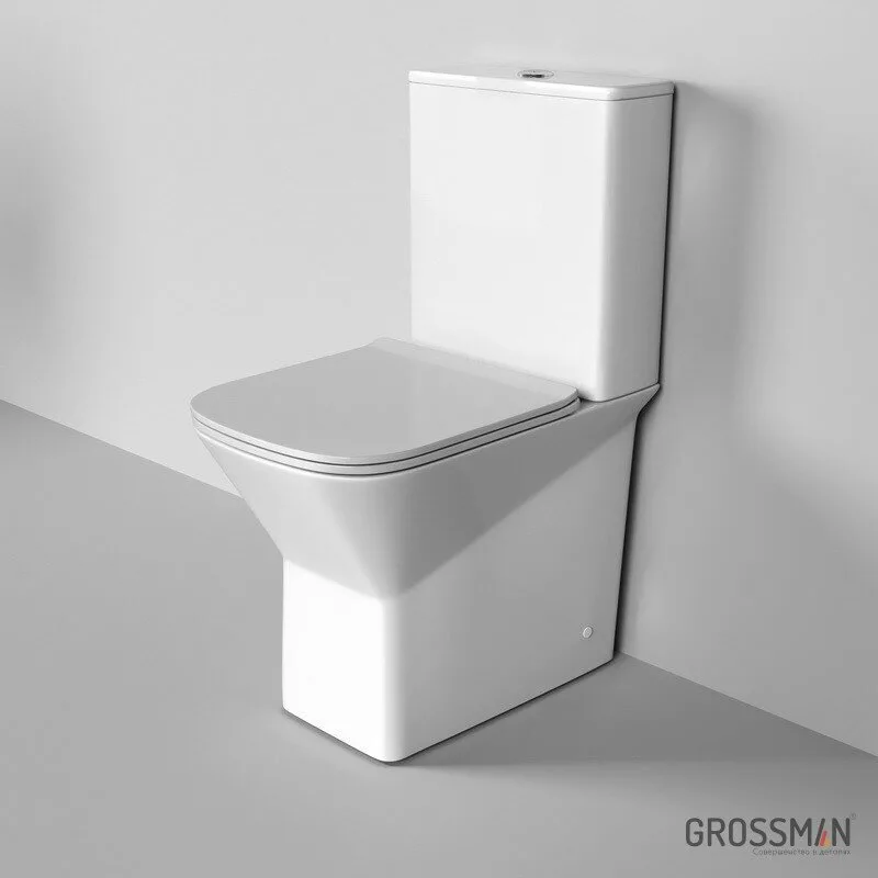 картинка Унитаз-компакт Grossman Cristal GR-4471S безободковый с тонкой крышкой 