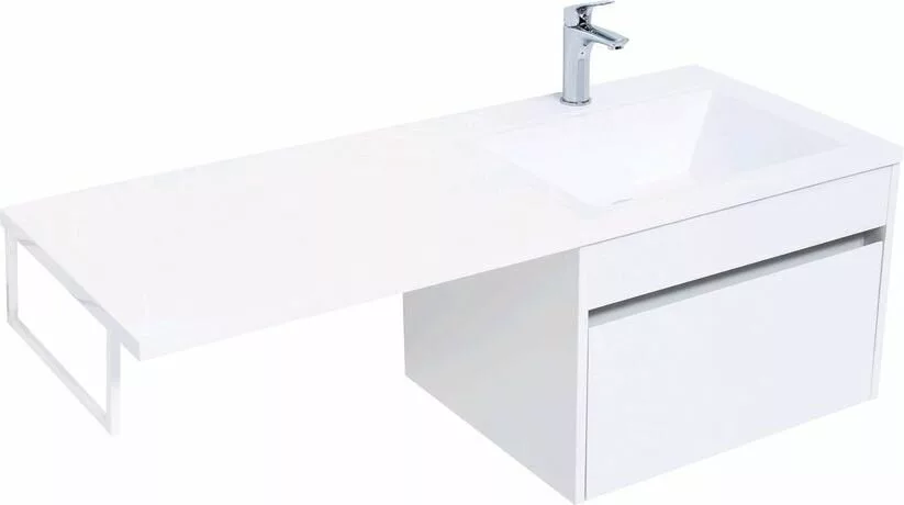 фото Тумба с раковиной Aquanet Токио 120 R белый (подвесная, 1 ящик) арт. 00239213 