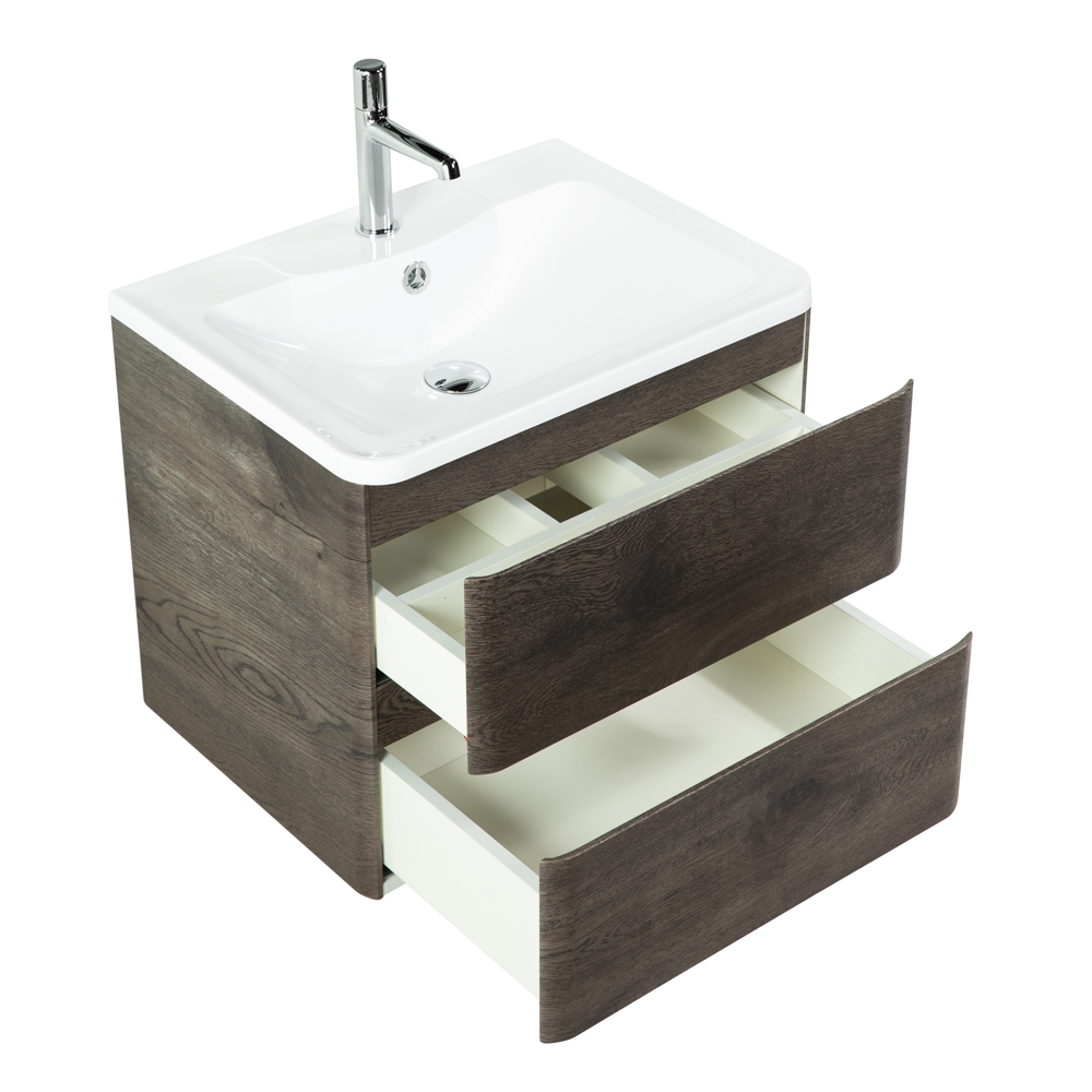 фото Тумба с раковиной подвесная BelBagno ALBANO 70 Rovere Nature Grigio, раковина белая 