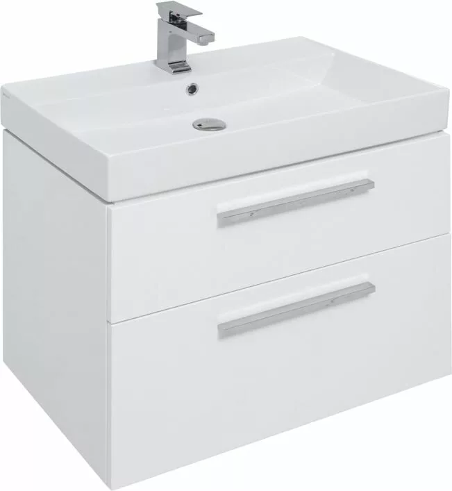 фото Тумба с раковиной Aquanet Nova 75 белый (2 ящика) арт. 00245254 