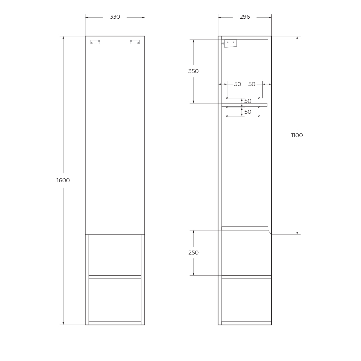 фото Шкаф-пенал подвесной BelBagno KRAFT-1600-1A-SC-RNN-L Rovere Nebrasca Nature 