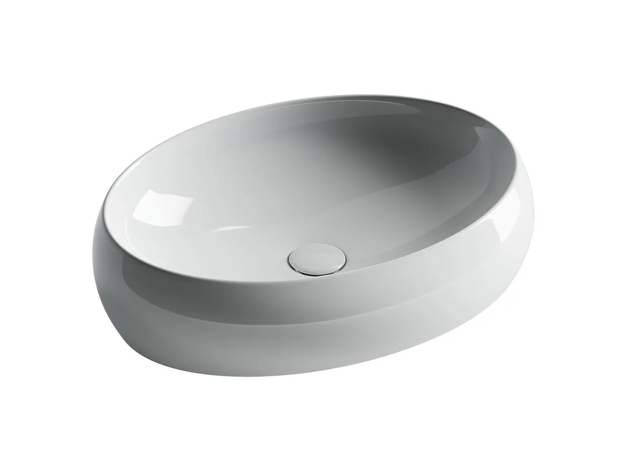 картинка Накладная раковина Ceramicanova Element CN5033 цвет белый 56х39 см 