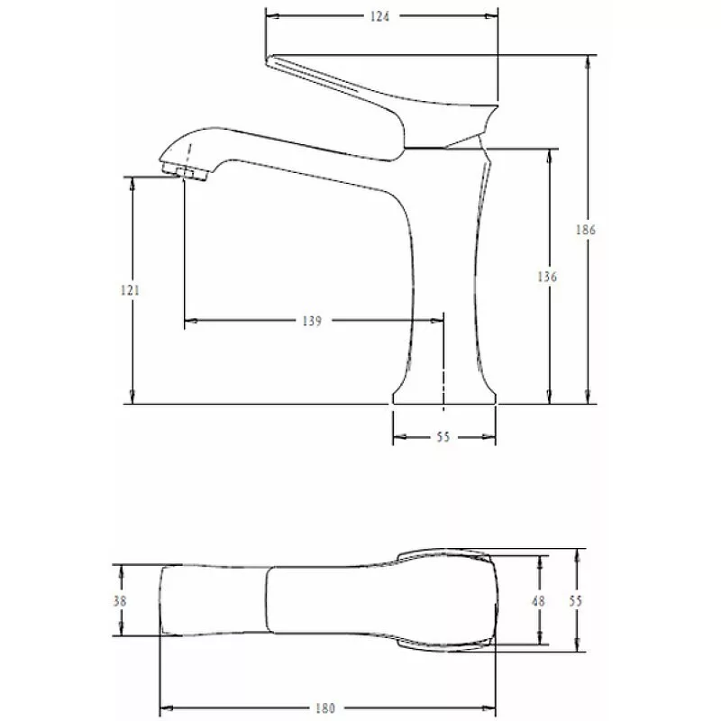 картинка Смеситель для раковины Comforty FC066A-CCT 00-00004520, хром 