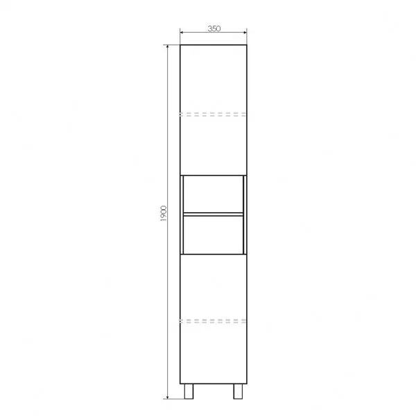 фото Шкаф-пенал Comforty Верона 35-Н дуб белый 