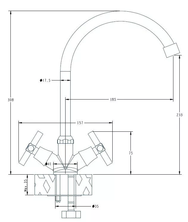 картинка Смеситель для кухонной мойки ESKO ZURICH ZH 519 