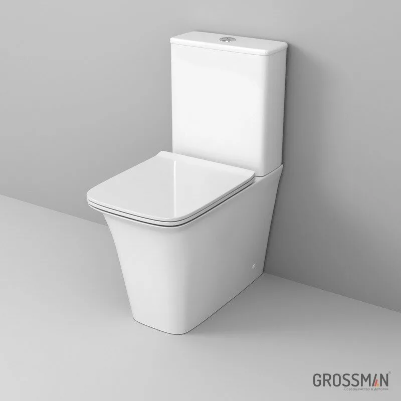 картинка Унитаз-компакт Grossman Galaxy GR-4468S безободковый с тонкой крышкой 