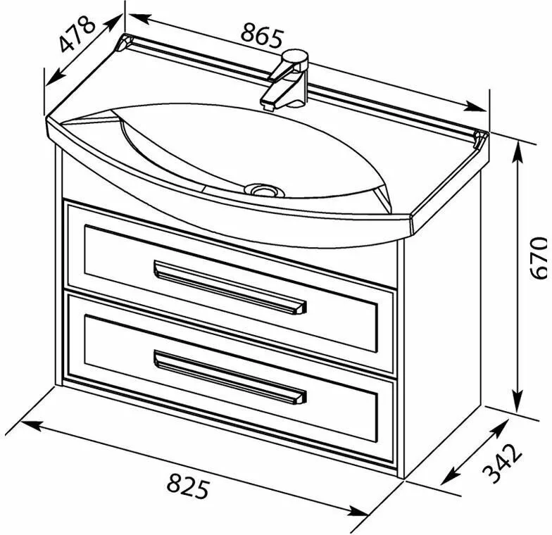 фото Тумба с раковиной Aquanet Остин 85 белый арт. 00212637 